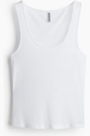 H&M Licht transparante geribde tanktop