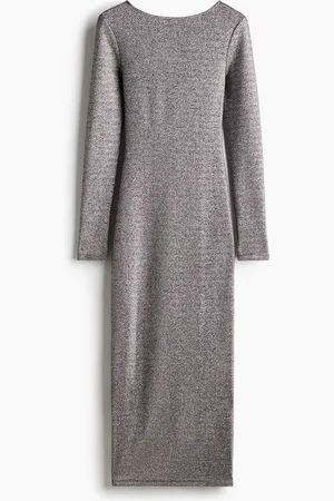 H&M Glitterende jurk met diepe ruguitsnijding