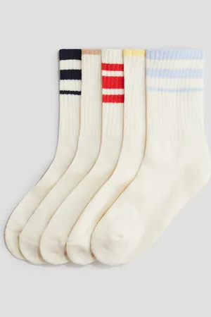 H&M 5 paar geribde badstof sokken