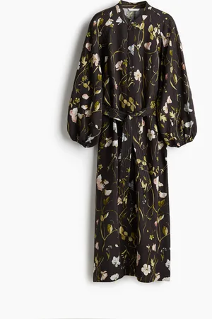 H&M Jurk van linnenmix met striklint