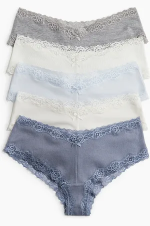 H&M Set van 5 slips van katoen en kant Hipster