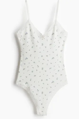 H&M Katoenen body met kant