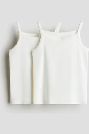 H&M Set van 2 singlets van katoentricot