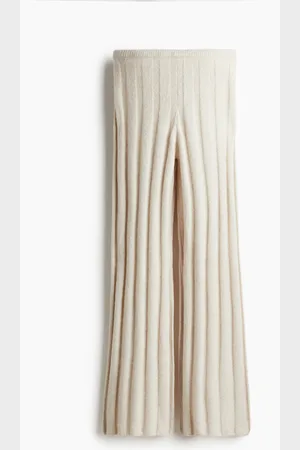 H&M Ribgebreide broek van wolmix