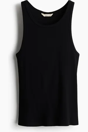 H&M Geribde tanktop van zijdemix