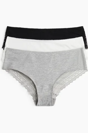 H&M Set van 3 katoenen slips met kant Hipster