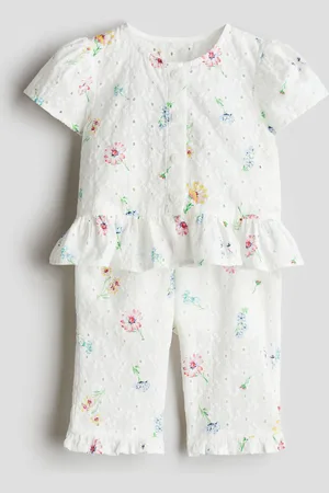 H&M 2-delige set met broderie anglaise