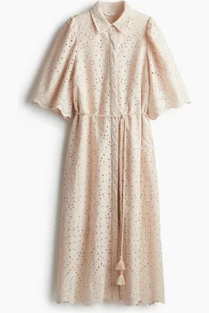 H&M Doorknoopjurk met broderie anglaise