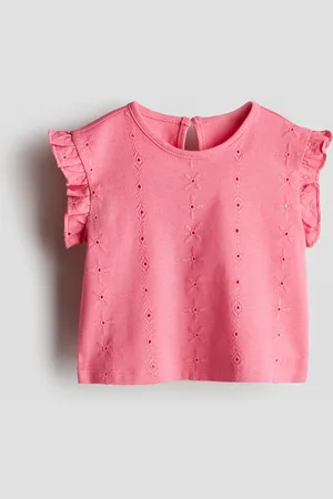 H&M Top met broderie anglaise