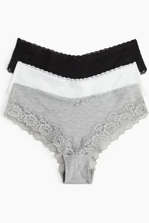 H&M Set van 3 katoenen slips met kant Hipster