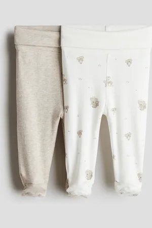 H&M Set van 2 katoenen leggings met voetjes