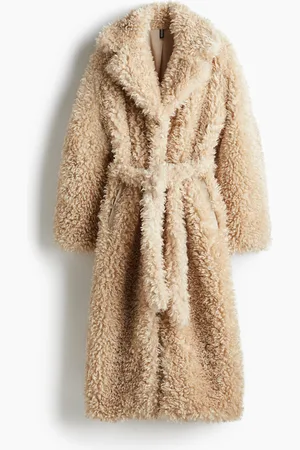 H&M Teddy mantel met striklint