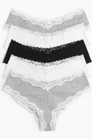 H&M Set van 5 slips van katoen en kant Hipster