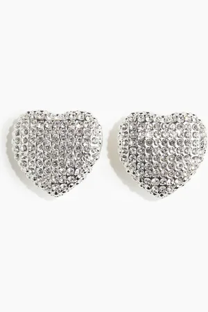 H&M Hartvormige clipoorbellen met stras