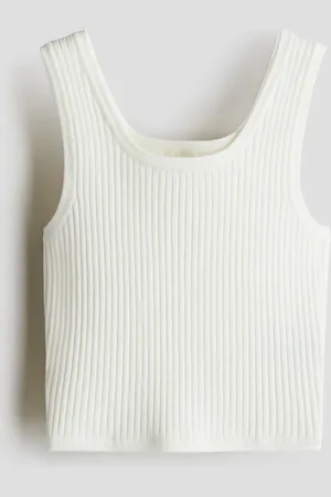 H&M Ribgebreide tanktop