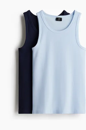 H&M Set van 2 geribde singlets Slim Fit