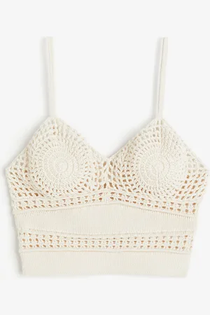 H&M Crop top met gehaakte look