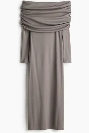 H&M Off-the-shoulderjurk met omslag