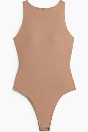 H&M Stringbody van microvezel met padding en hoge hals