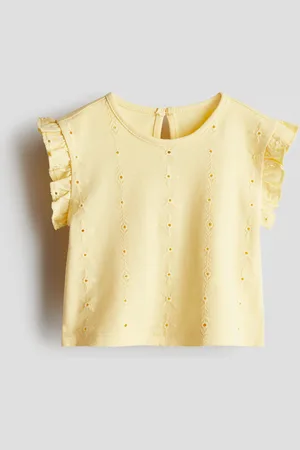 H&M Top met broderie anglaise