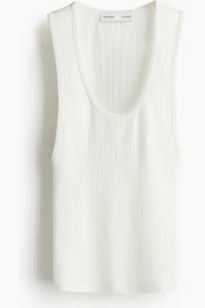 H&M Geribde tanktop van viscose