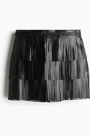 H&M Gecoate minirok met franjes