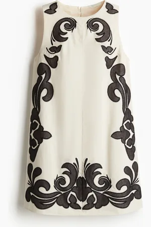 H&M Shift-jurk met borduursel