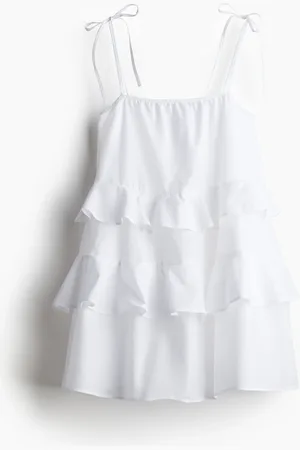H&M Katoenen jurk met striklintjes