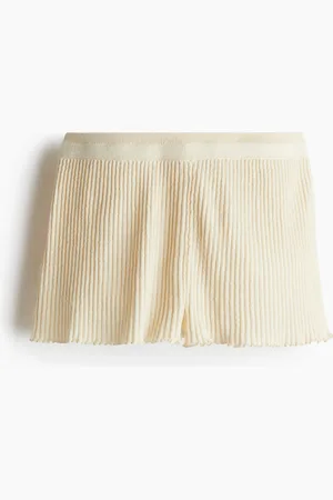 H&M Ribgebreide short van linnenmix