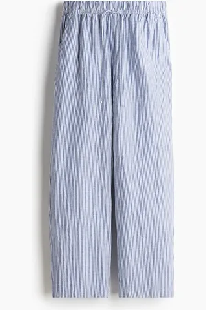 H&M Broek van linnenmix met trekkoord