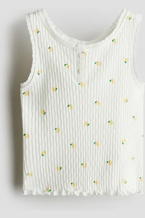 H&M Katoenen tanktop van pointelletricot