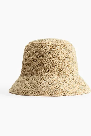 H&M Gehaakte buckethat van papierstro