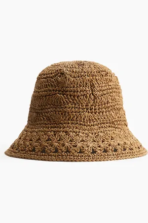 H&M Gehaakte buckethat van papierstro