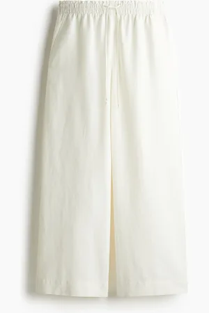H&M Cropped broek van linnenmix