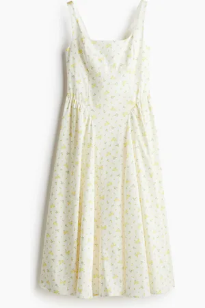 H&M Popeline jurk met striklintjes op de rug