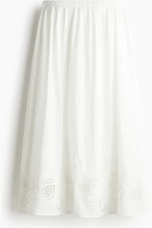 H&M Katoenen rok met broderie anglaise