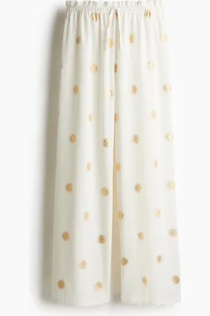 H&M Broek van crinkletricot met trekkoord