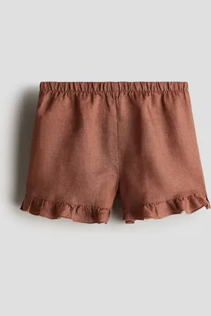 H&M Linnen short met volantrandjes