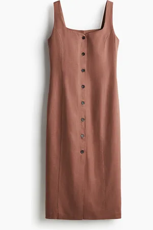 H&M Midi-jurk van linnenmix