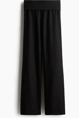 H&M Broek van linnenmix met omslagboord in de taille
