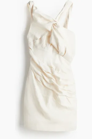 H&M Asymmetrische linnen mini-jurk
