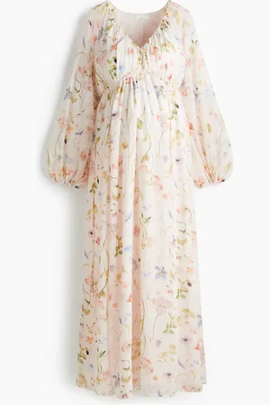 H&M MAMA Maxi-jurk met ballonmouwen