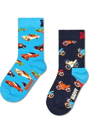 Happy Socks Kids Cars Crew Socks | Fun & Silly Socks for Kids