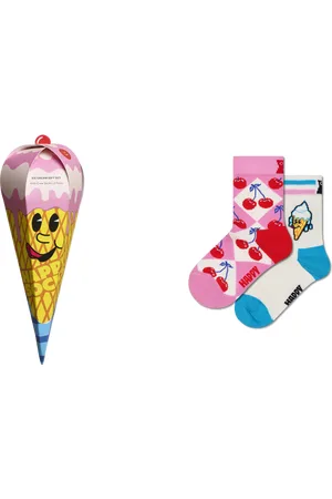 Happy Socks Kids Pink 2-Pack Ice Cream Socks Gift Set