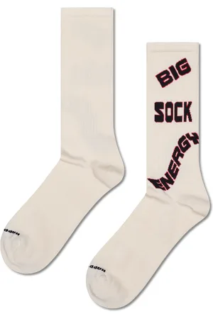 Happy Socks White Big Sock Energy Sneaker Crew Sock