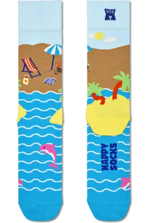 Happy Socks Blauwe Beach Break Crew Sokken