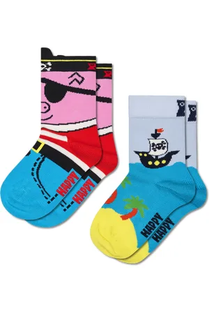 Happy Socks Kids Blue 2-Pack Pirate Crew Socks