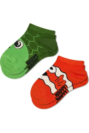 Happy Socks Kids Green 2-Pack Turtle Low Low Socks