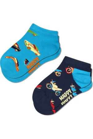 Happy Socks Kids Blue 2-Pack Car Low Low Socks