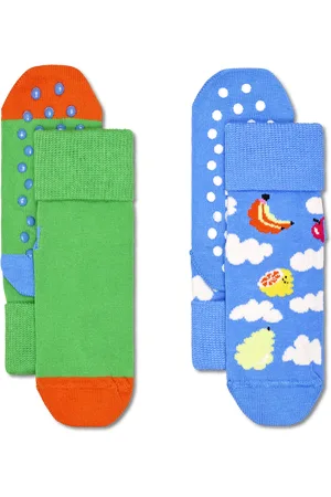 Happy Socks Kids Cloudy Fruit Grip Socks | Non Slip Toddler Socks